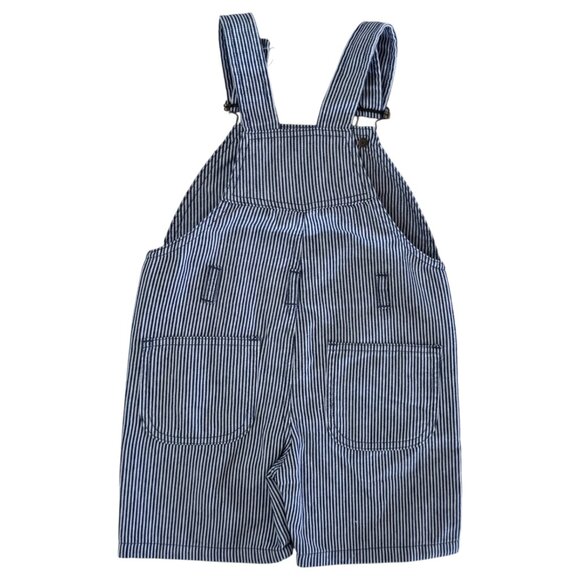 DOTTY DUNGAREES -  STRIPE OVERALL SHORT - WHITE/BLUE - NWT - Picture 3 of 5